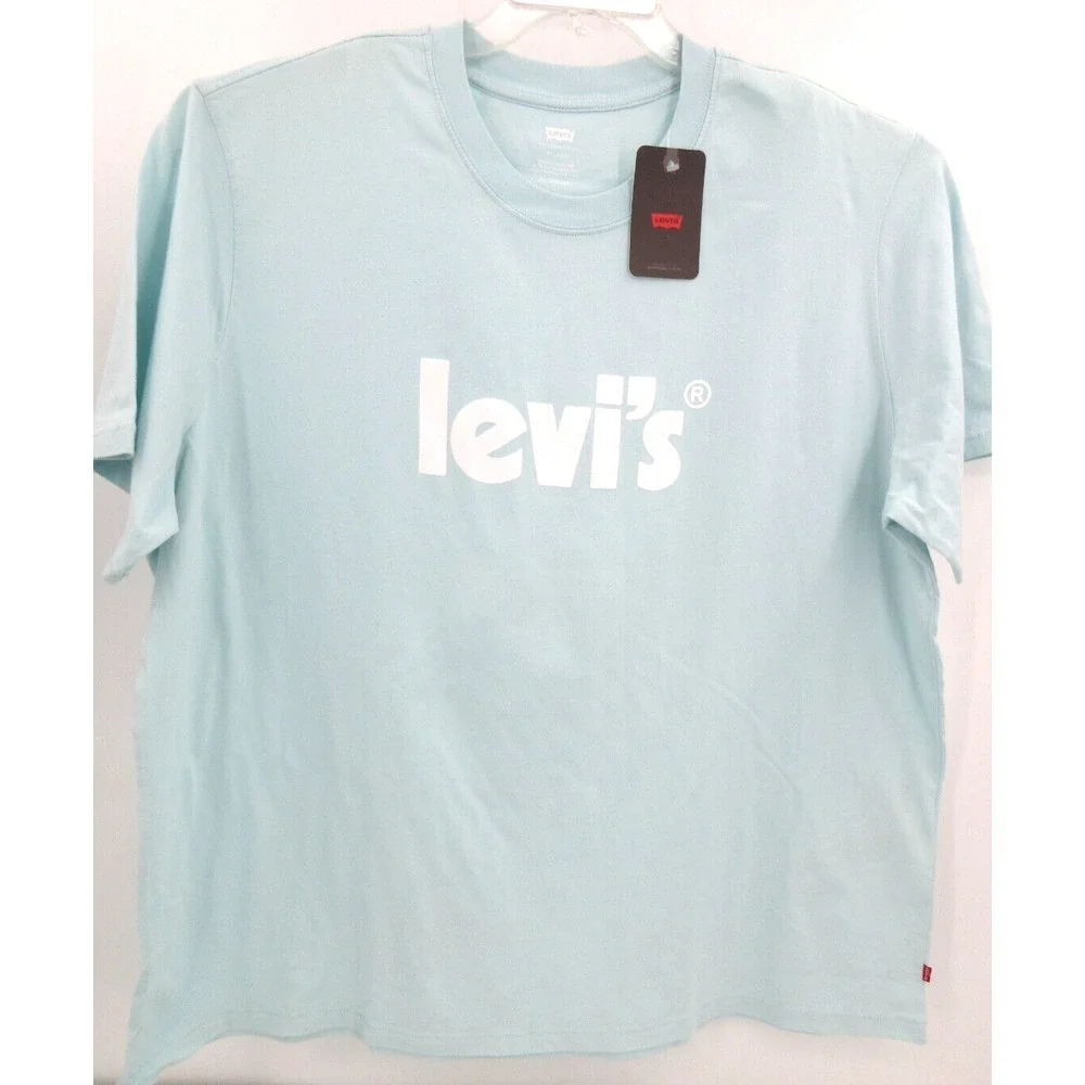BIG & TALL LEVI'S RELAXED‎ FIT TEE Men's Size 2XL LIGHT BLUE Short Sleeve NWT!!